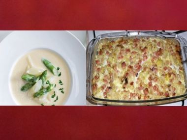 Oběd 100 - Chřestová polévka a Zapečený květák