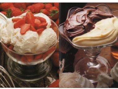 Mascarpone s jahodami/čokoládou