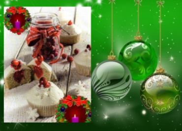 Vánoční cupcakes s brusinkami