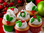 Vánoční cupcakes s brusinkami