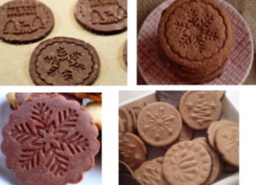 Kakaové sušenky slepené marcipánem